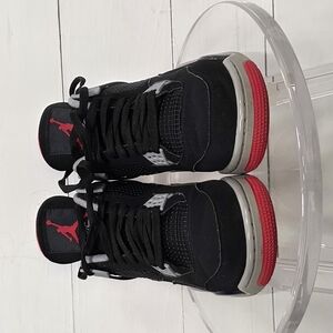 Jordan Black and Red Athletic Shoes High-Top Design